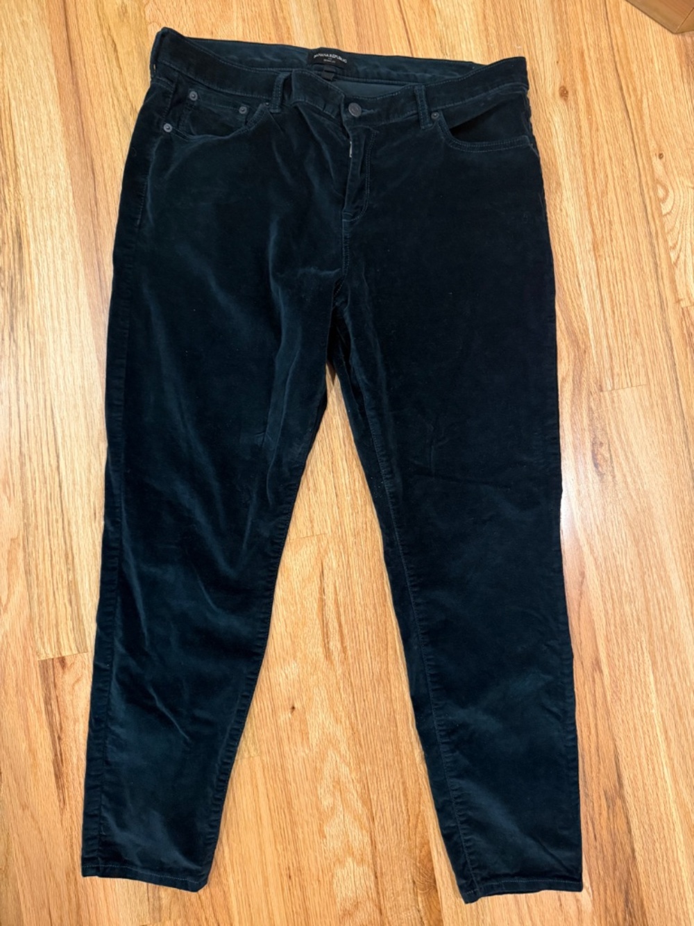 Banana Republic Dark Green Velvet Corduroy Skinny Pants Size 14 / 32